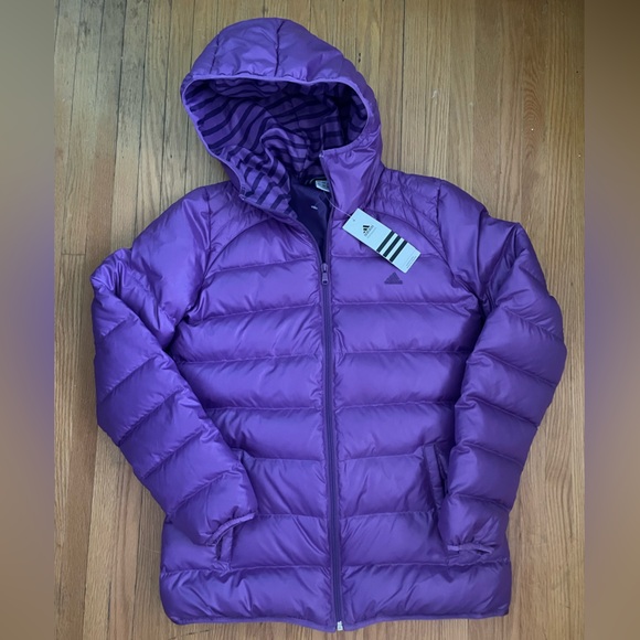 adidas Jackets & Blazers - Adidas Purple Puffer Jacket